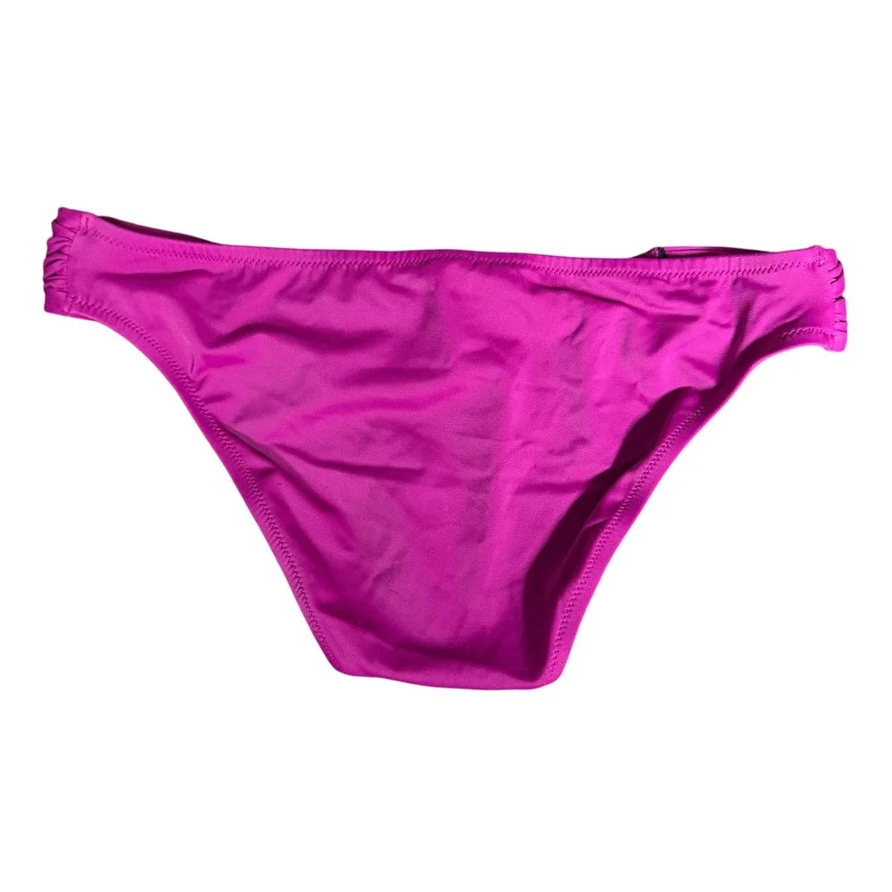 Victoria's Secret Magenta‎ Pink Ruched Side Bikini Bottoms Swim Size Medium